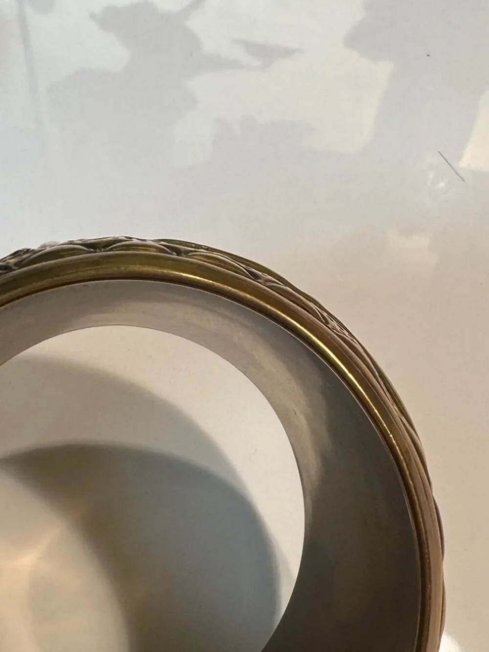 Vintage Hand Carved Brass Bangel Bracelet